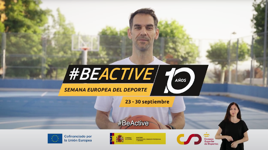 Imatge de l'espot promocional de la Setmana Europea de l'Esport amb José Manuel Calderón