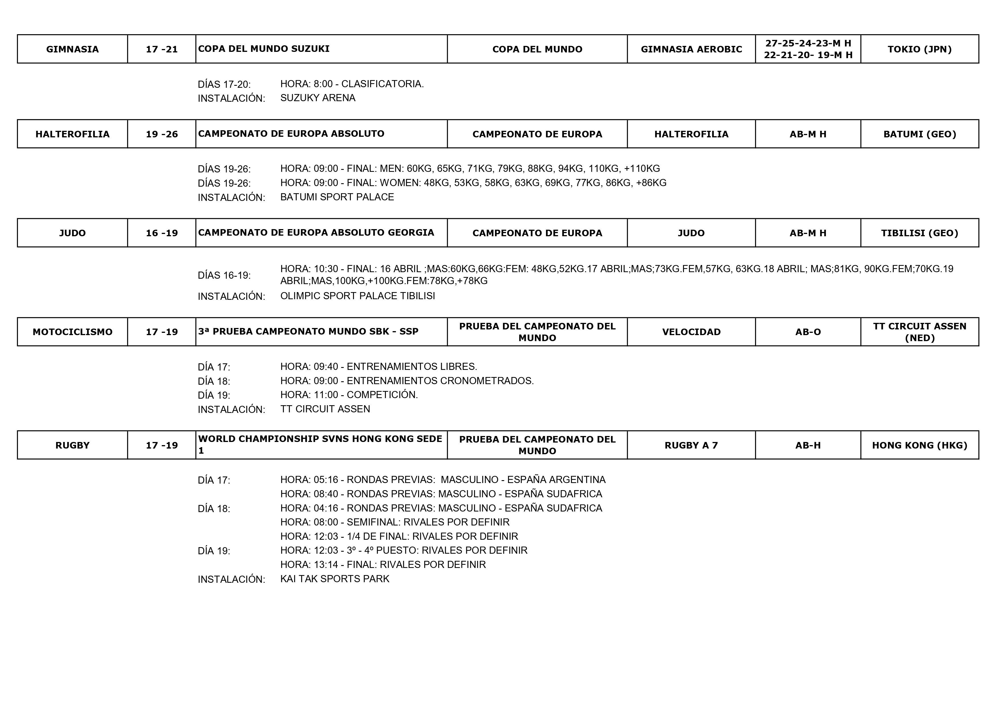 Imagen con el Calendario deportivo del 13 al 19 de abril 2026_06
