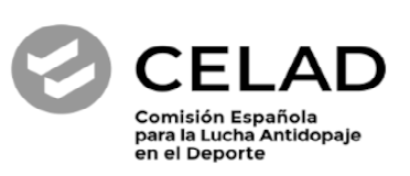 Botón de acceso a la web de La Comisión Española para la Lucha Antidopaje en el Deporte (CELAD)