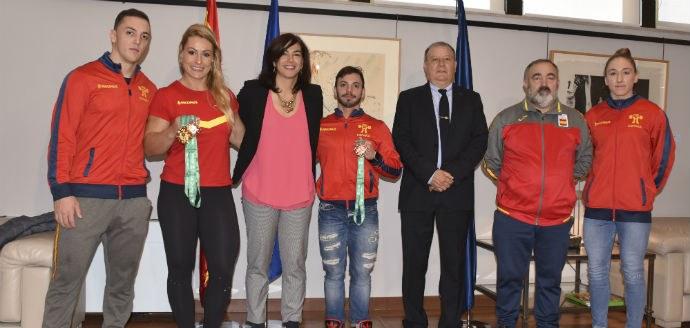 María José Rienda ha recibido al equipo de halterofilia que ha participado en el Mundial de Turkmenistán