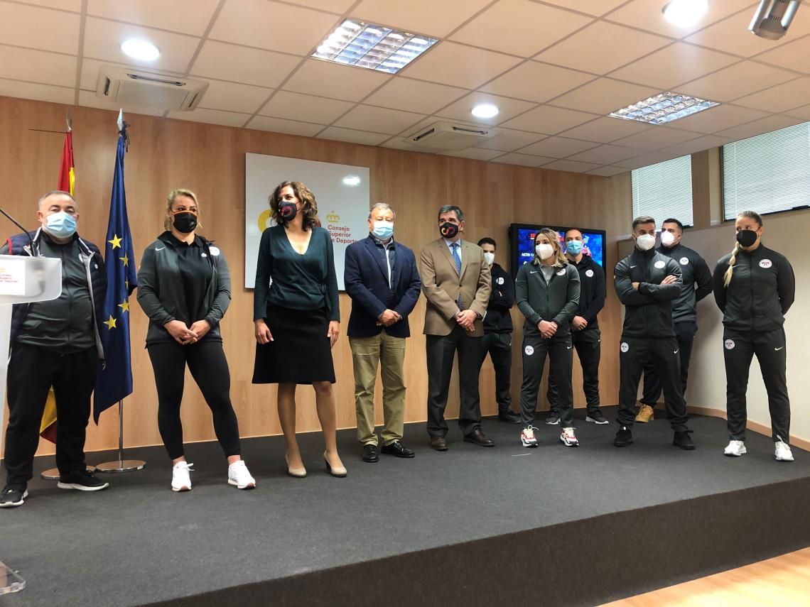 Comiat de l'equip espanyol d'Halterofília abans del Campionat d'Europa de Moscou 