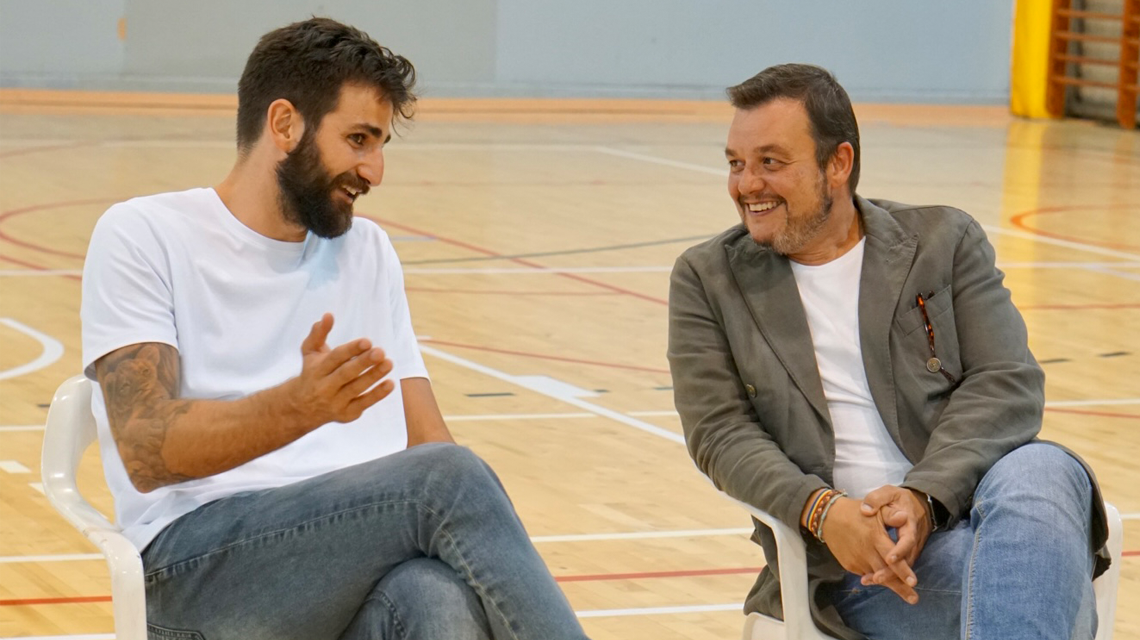 El presidente del CSD, Víctor Francos, y el jugador de baloncesto Ricky Rubio