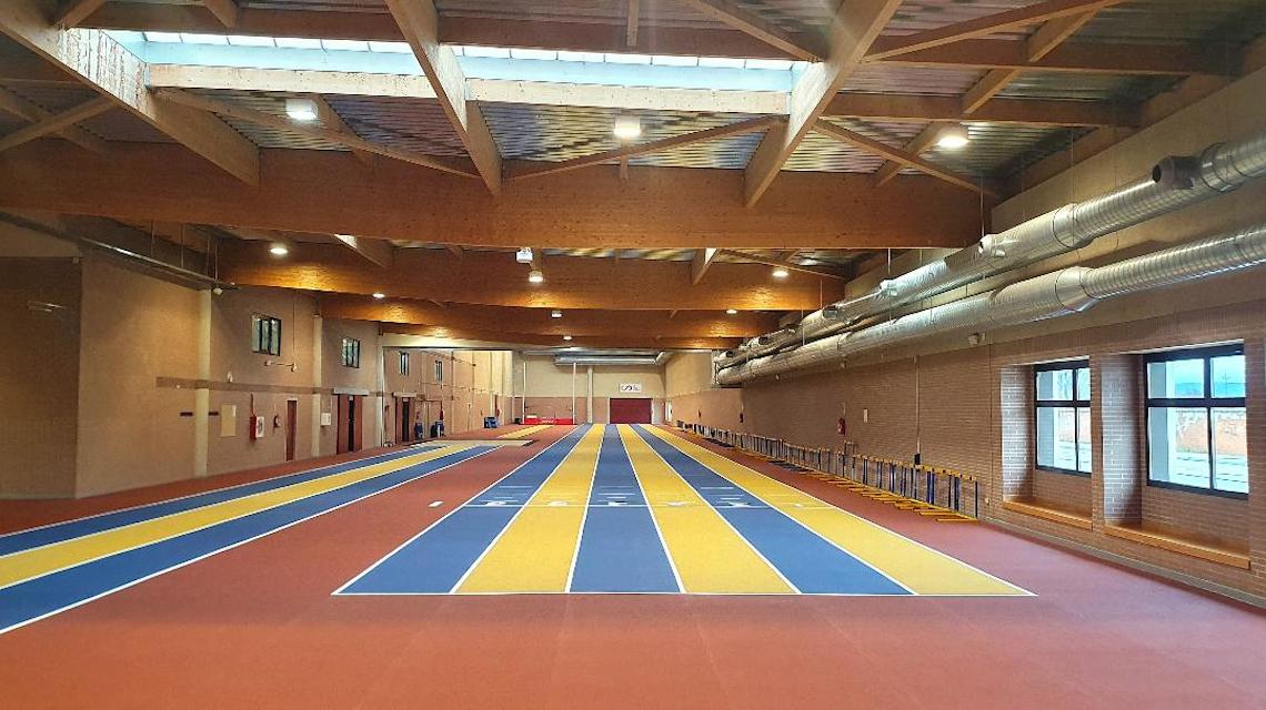 View of athletics indoor module of León