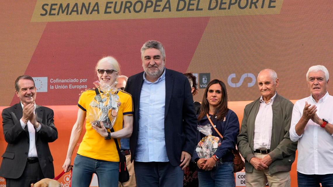 Imagen de la presentación en Vigo del acto central de la SED con Susana Rodríguez y Rodríguez Uribes