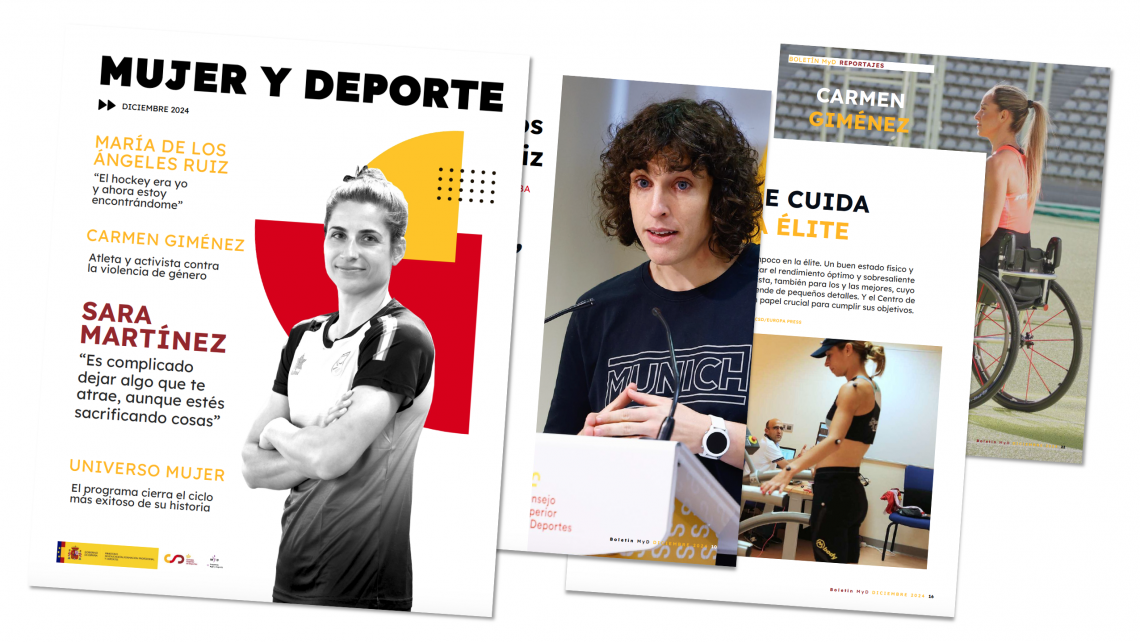 Imágenes de páginas del nuevo número de la revista Mujer y Deporte