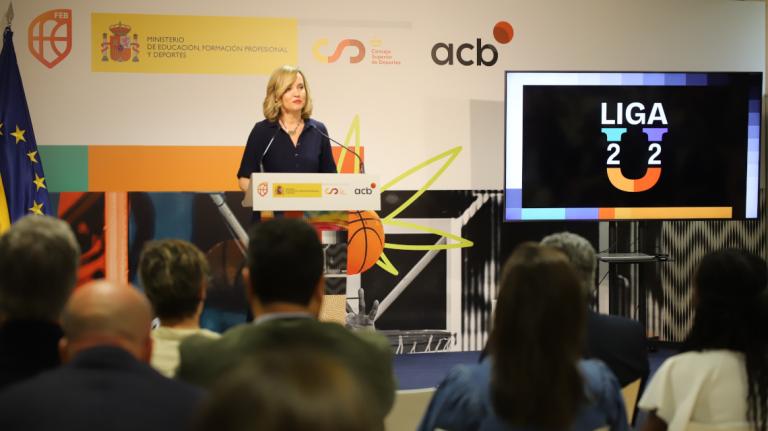 Pilar Alegría na presentación da Liga U